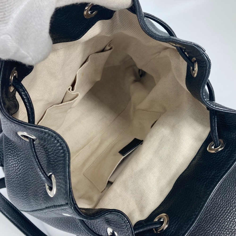 GUCCI Authentic Black Leather Bamboo Backpack - Picture 16 of 16